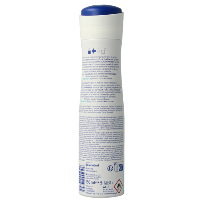 Nivea Desodorante fresh comfort spray 150 mililitros