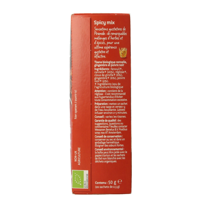 Piramide Spicy thee eko bio 20 Zakjes