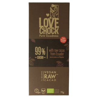 Lovechock Chocolate negro extremo 99% puro bio 70 g
