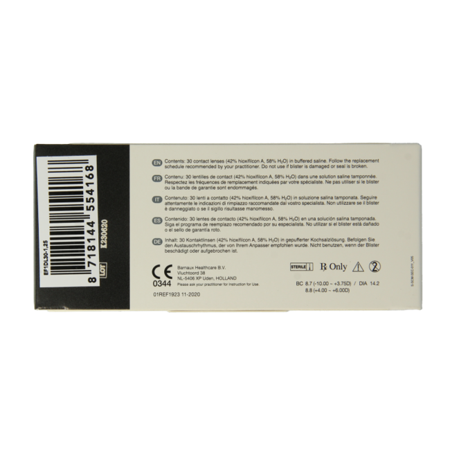 Eyefresh Daily Lenses -1.25 30 Pieces
