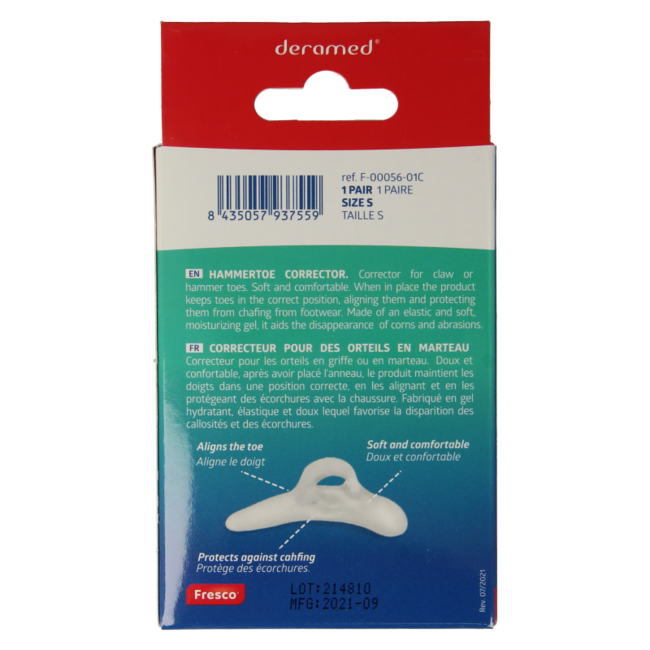 Deramed Hammer Toe Corrector Size S 1 Piece