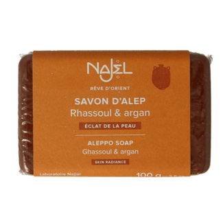 Najel Aleppo Jabón de Alepo Najel con aceite de argán y arcilla roja 100 g