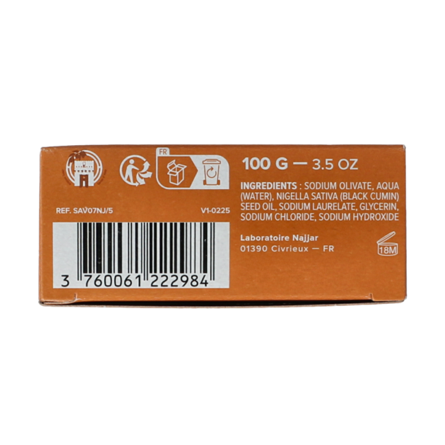 Sapone di Aleppo Najel con Olio di Nigella (Cumino Nero) 100 Grammi