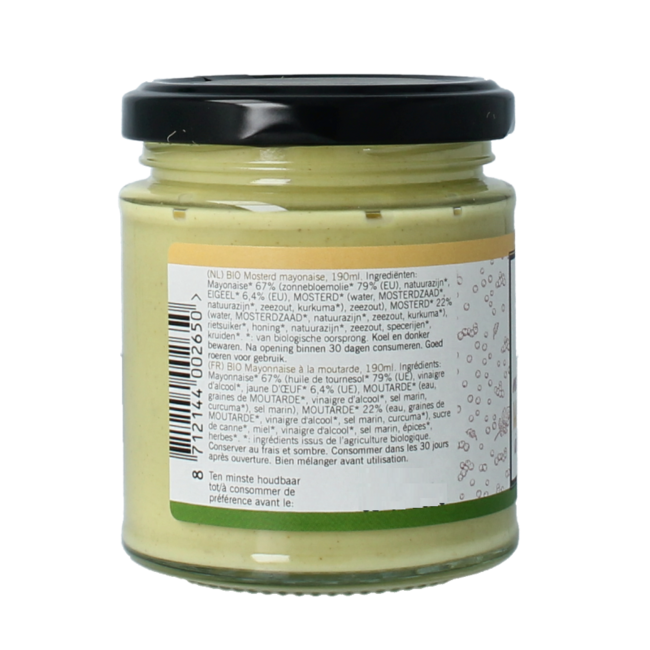 Organic mustard mayonnaise 190 Millilitres