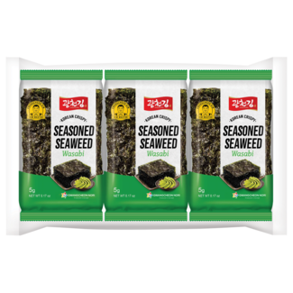 KC Nori Seaweed snack wasabi 3x5 gram 15 Gram