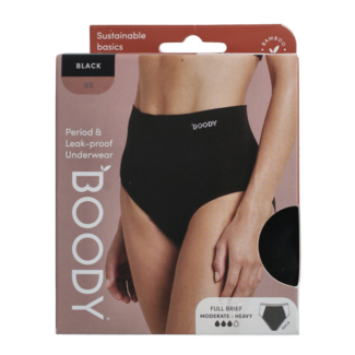 Boody Braga menstrual de talle alto negra normal XS 1 unidad