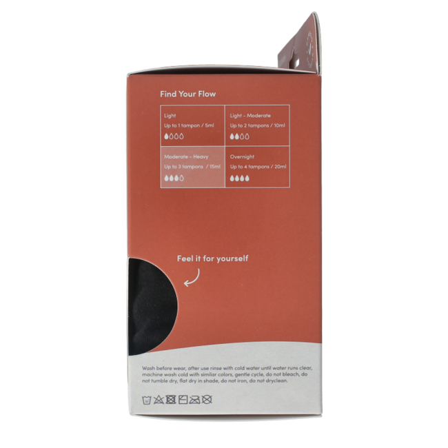 Menstruationsunterwäsche Taillenslip schwarz normal XS 1 Stück