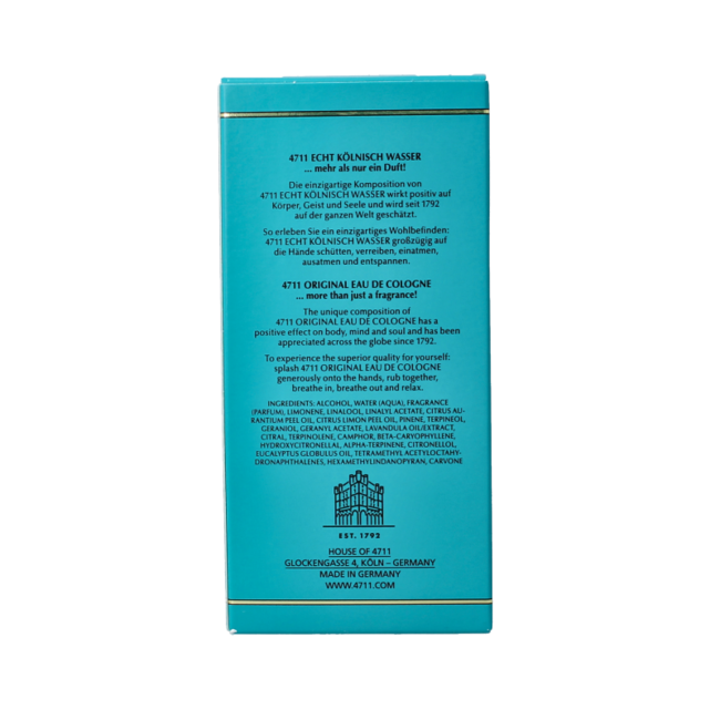 Agua de colonia 4711 frasco Molanus 100 ml