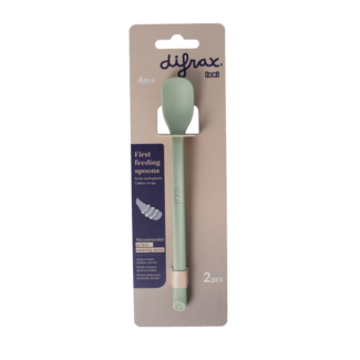 Difrax Cucchiaino per le prime pappe, Pistacchio, 2 Pezzi