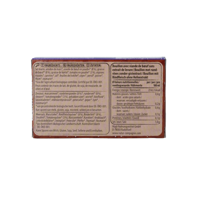 Runderbouillon gist- en suikervrij bio 8 Stuks