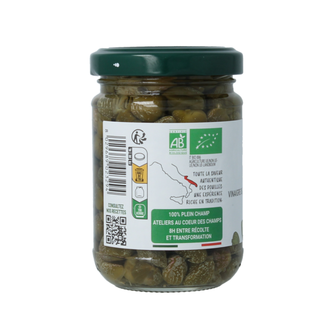 Bio Organica Italia Alcaparras en vinagre bio 140 gramos