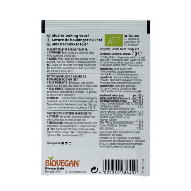 Gist glutenvrij bio 7 Gram