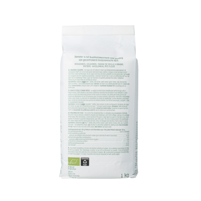 Organic wholemeal rye flour 1kg