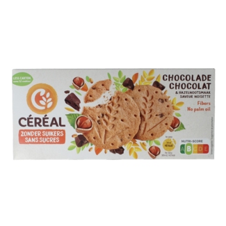 Cereal Sandgebäck Schokolade & Haselnuss ohne Zucker 132 Gramm