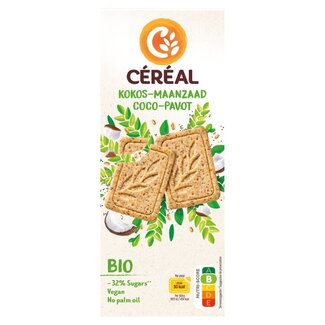 Cereal Cereal Galletas coco semillas de amapola bio 132 gramos