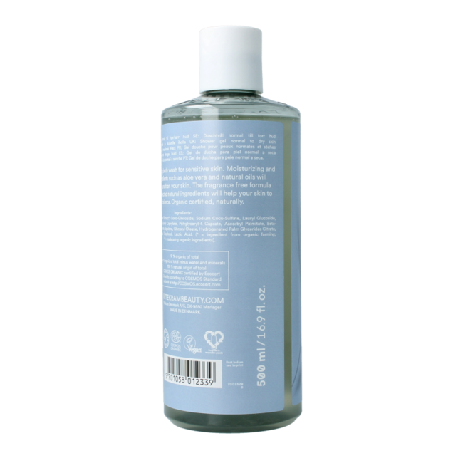 Body wash fragrance-free sensitive skin organic 500 Millilitres