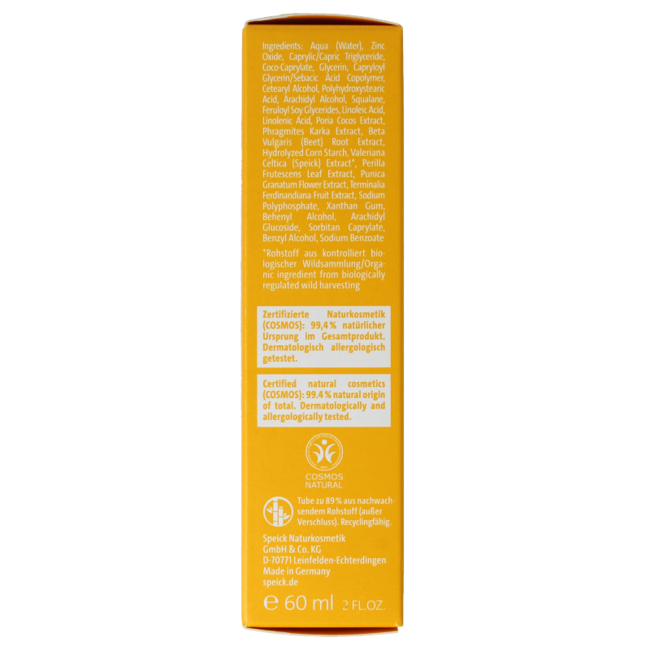 Sun sunscreen factor 50 organic 60 Millilitres