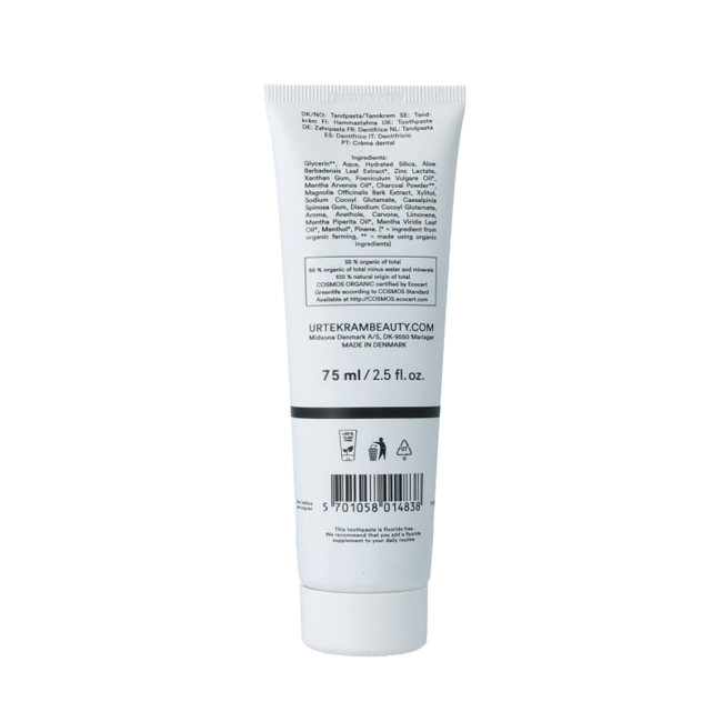 Toothpaste activated charcoal organic 75 Millilitres