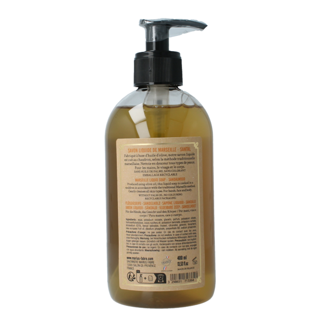 Jabón de sándalo Marius Fabre con dosificador 400 ml