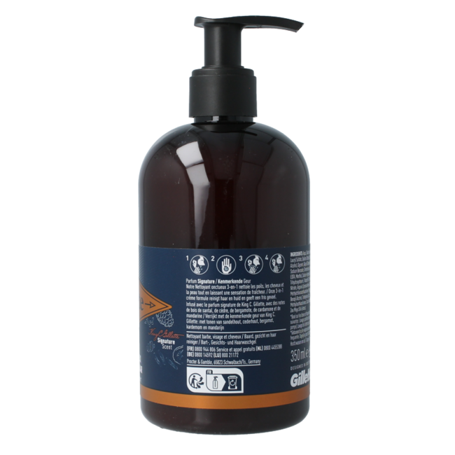 Gillette King C. beard and face wash 350 Millilitres