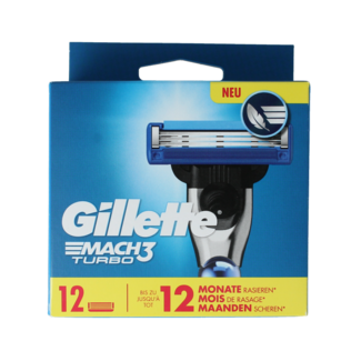Gillette Lames Gillette Mach3 Turbo, 12 unités