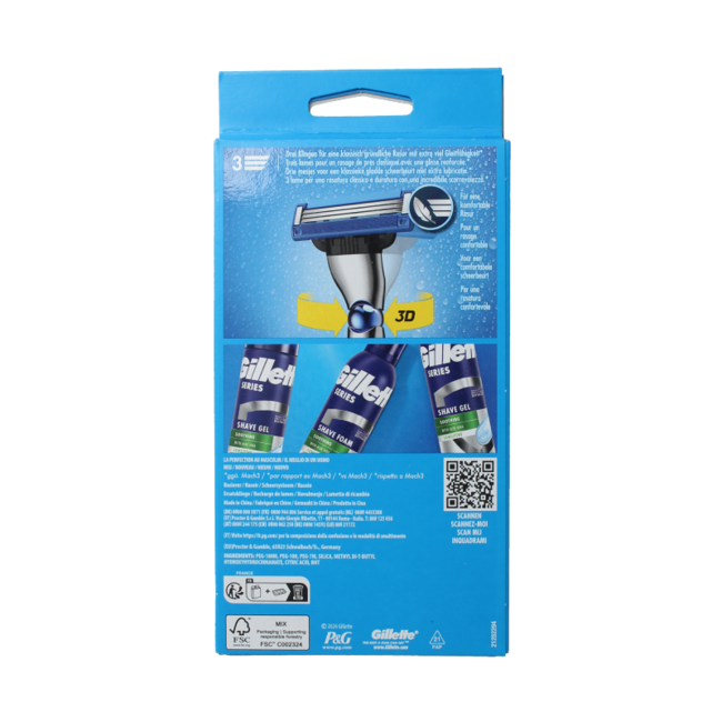 Sistema di rasatura Gillette Mach 3 Turbo 2 ricariche 1 Pezzo