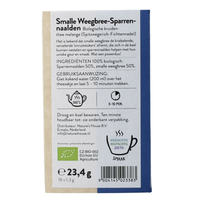 Smalle weegbree sparrennaald bio 18 Zakjes