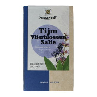 Sonnentor Tomillo flor de saúco salvia bio 18 unidades