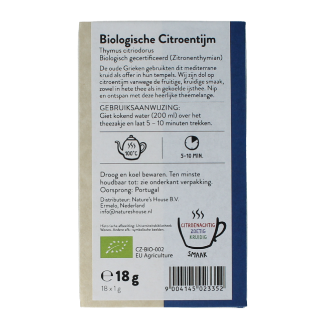Thé au thym citron bio 18 sachets