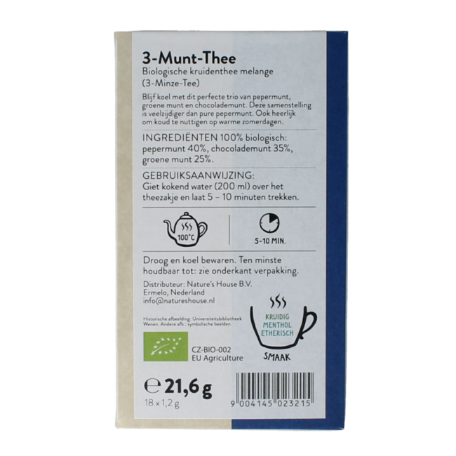 Thé bio 3 Menthes 18 sachets