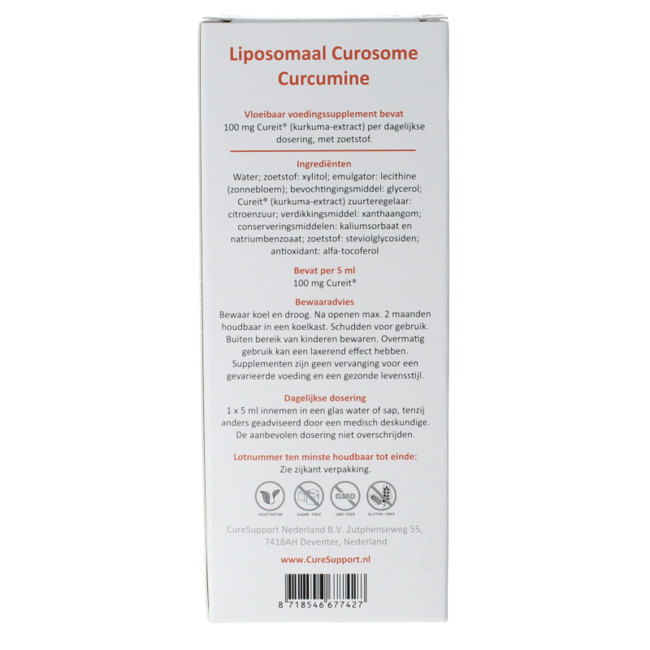 Curcumina Liposomiale Curesupport 100mg 250 Millilitri
