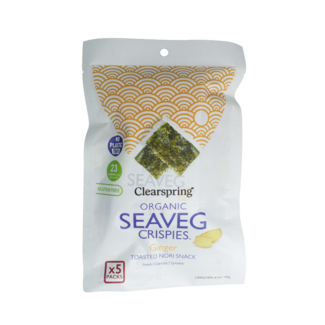 Clearspring Clearspring Seaveg - snacks de alga nori con jengibre multipack bio 20 g