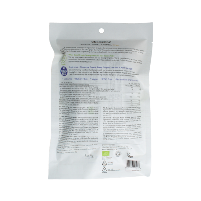 Clearspring Seaveg - crispies gingembre multipack bio 20,00 grammes
