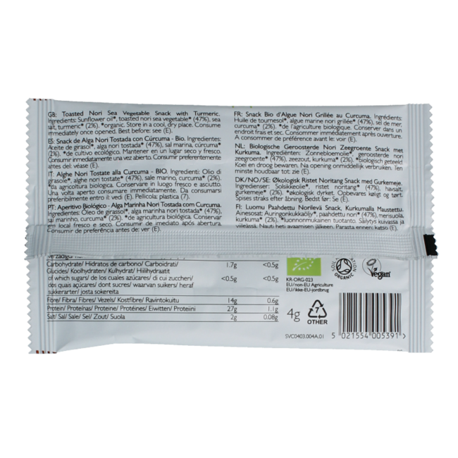 Clearspring Seaveg - Crispies curcuma bio 4 g