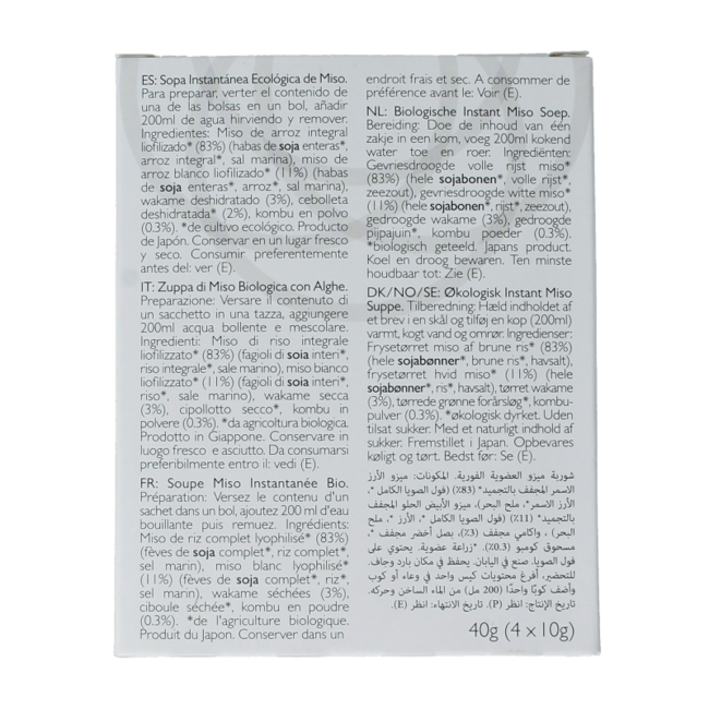 Clearspring Misosuppe Instant Bio 40 Gramm