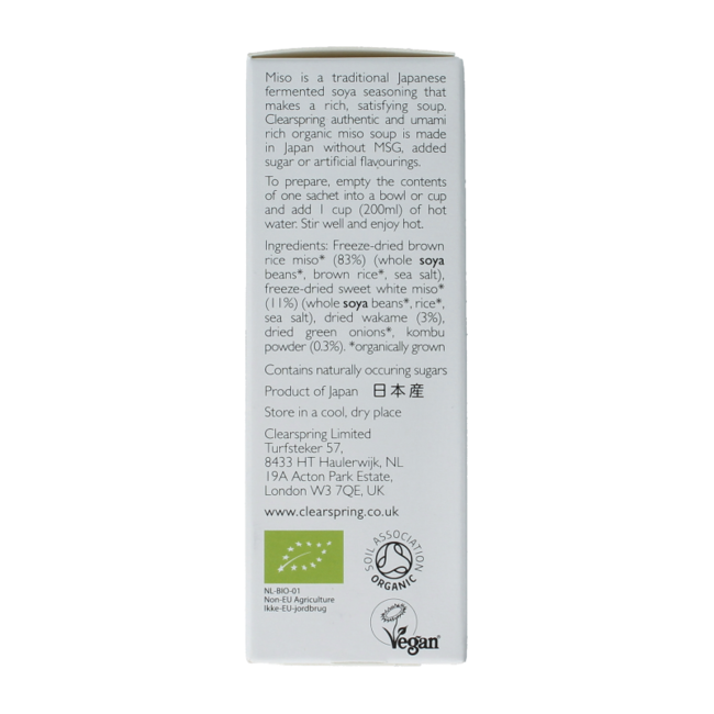 Clearspring Misosoup instant bio 40 Gramos