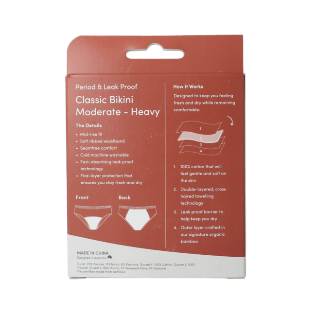 Boody Menstruationsunterwäsche Bikini-Slip Schwarz normal/stark XS 1 Stück