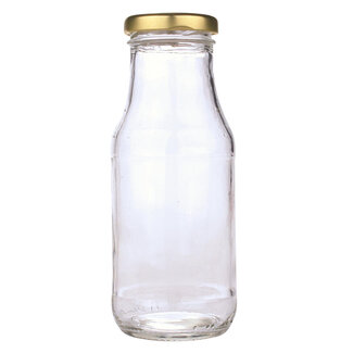 Helios Holland Helios Holland Saftflasche aus Glas 250ml mit Twist-Off-Deckel Gold 6 Stück