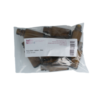 Helios Holland Szklana butelka 20 ml, bursztynowa, 10 sztuk