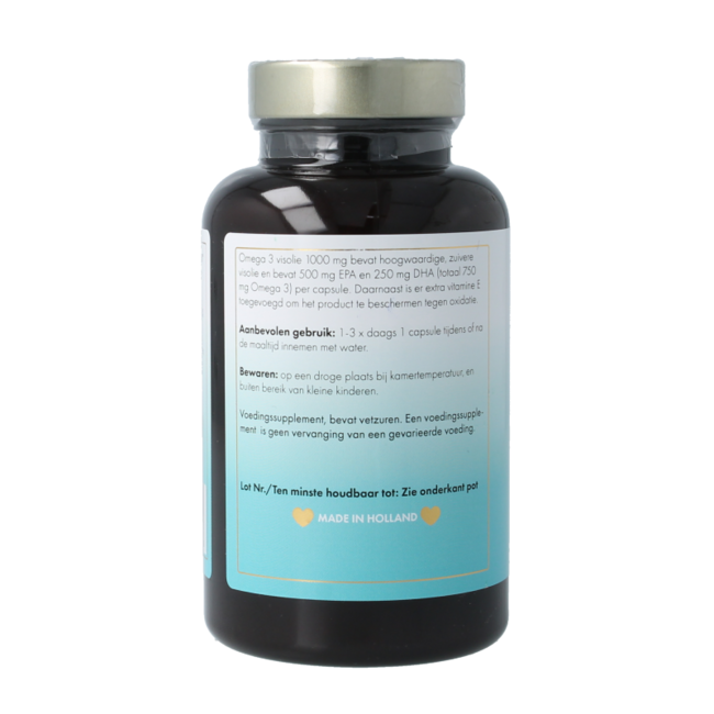 Liever Gezond Omega 3 aceite de pescado fuerte con vitamina E 90 cápsulas vegetales