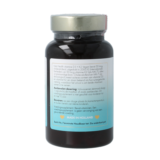 Vitamine D3 K2 uit zee 90 Vegetarische capsules