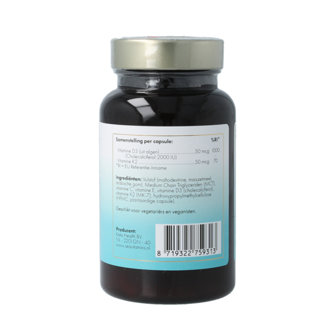 Vitamin D3 K2 from the sea 90 Vegetarian capsules
