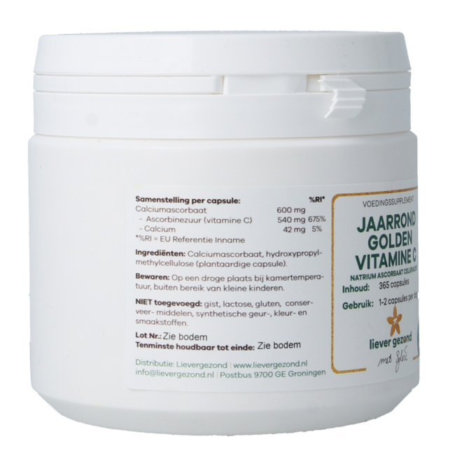 Liever Gezond Vitamine C jaarrond 365 Capsules