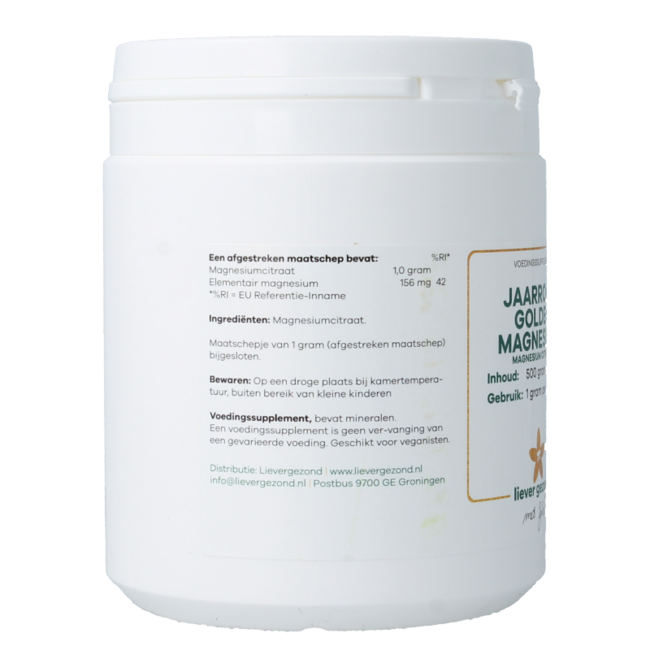 Liever Gezond Golden Magnésium en Poudre Toute l'Année 500 g