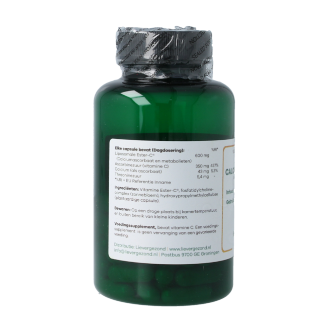 Liever Gezond Ascorbato de calcio liposomal fuerte 60 Cápsulas vegetarianas