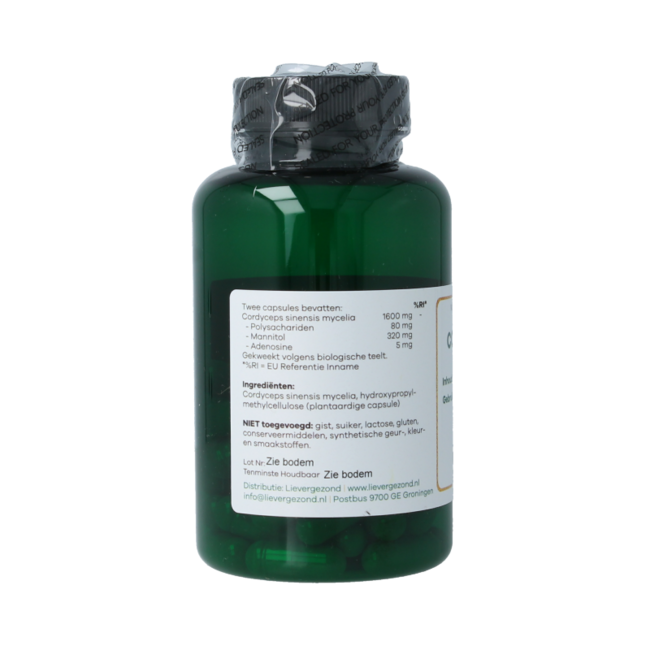 Liever Gezond Cordyceps 800mg Organic 60 Vegetarian Capsules