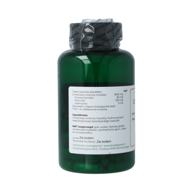 Liever Gezond Cordyceps 800mg orgánico 60 Cápsulas vegetarianas