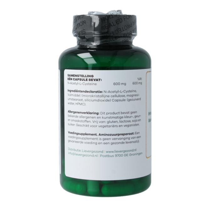 Liever Gezond NAC N-acetilcisteina 600mg 60 capsule vegetali