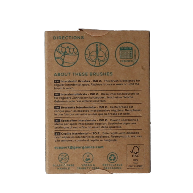 Szczoteczka międzyzębowa Georganics ISO-2, drewno bukowe, 1 sztuka