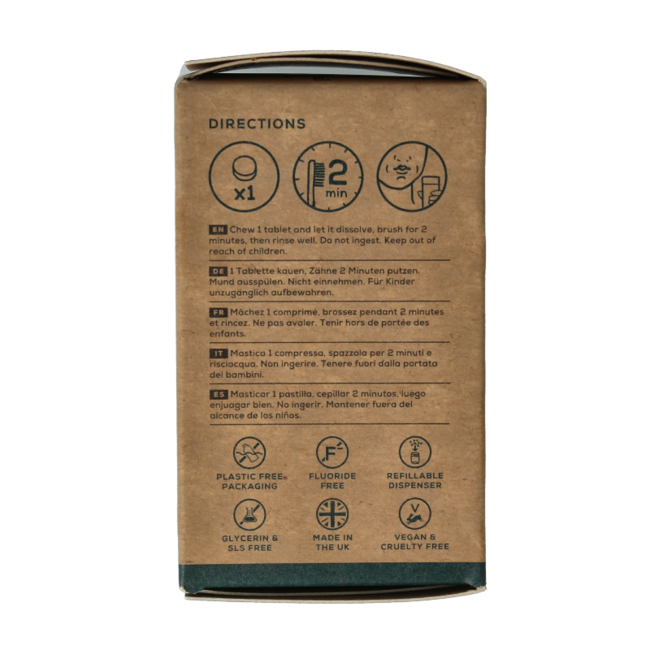 Georganics Tabletas de pasta de dientes English Peppermint 120 tabletas